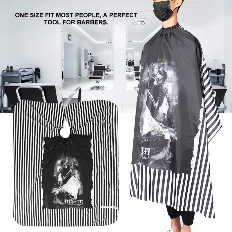 woobles Haircut Cape,Retro Stripes Salon Hair Dyeing Hairdressing Styling Apron Cloth with Adjustable neck Elastic, Barber Tools for Salon Home - Image 3
